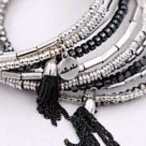 NEW! Stella & Dot Celine Wrap Bracelet Silver Beaded